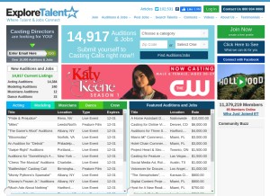 How exploretalent.com looks like on a tablet such as an iPad.