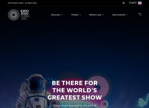 How expo2020dubai.com looks like on a tablet such as an iPad.