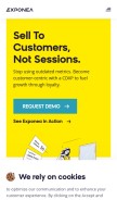 How exponea.com looks like on a mobile device such as an iPhone.