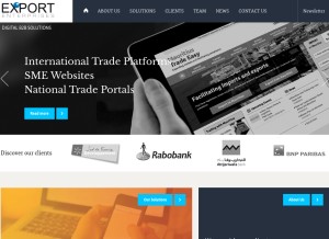 How export-entreprises.com looks like on a tablet such as an iPad.