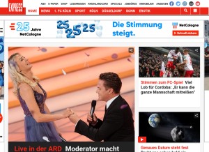 How express.de looks like on a tablet such as an iPad.