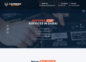 How expressbattery.ae looks like on a tablet such as an iPad.