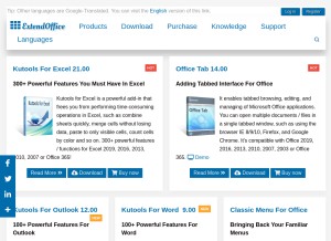 How extendoffice.com looks like on a tablet such as an iPad.