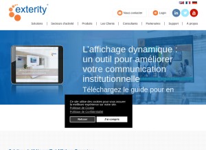 How exterity.com looks like on a tablet such as an iPad.