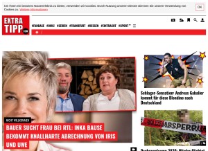 How extratipp.com looks like on a tablet such as an iPad.