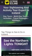 How extremeiceland.is looks like on a mobile device such as an iPhone.