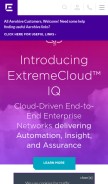 How extremenetworks.com looks like on a mobile device such as an iPhone.