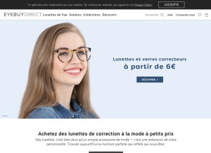 How eyebuydirect.com looks like on a tablet such as an iPad.