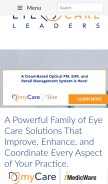 How eyecareleaders.com looks like on a mobile device such as an iPhone.