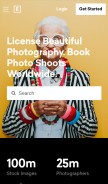 How eyeem.com looks like on a mobile device such as an iPhone.
