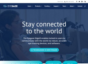 How eyegaze.com looks like on a tablet such as an iPad.