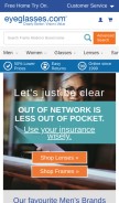 How eyeglasses.com looks like on a mobile device such as an iPhone.