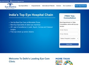 How eyemantra.in looks like on a tablet such as an iPad.