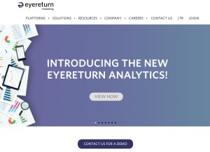 How eyereturn.com looks like on a tablet such as an iPad.