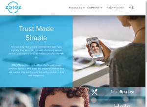 How eyeverify.com looks like on a tablet such as an iPad.