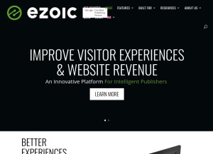 How ezoic.com looks like on a tablet such as an iPad.