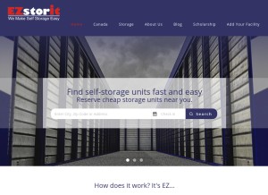 How ezstorit.com looks like on a tablet such as an iPad.
