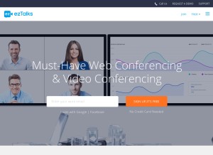 How eztalks.com looks like on a tablet such as an iPad.