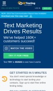 How eztexting.com looks like on a mobile device such as an iPhone.