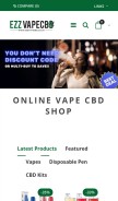 How ezzvapecbd.co.uk looks like on a mobile device such as an iPhone.