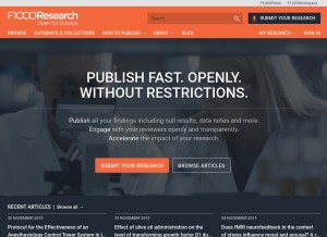 How f1000research.com looks like on a tablet such as an iPad.
