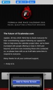How f1calendar.com looks like on a mobile device such as an iPhone.