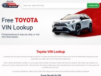 Desktop screenshot for toyotavinlookup.com