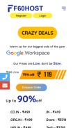 How f60host.com looks like on a mobile device such as an iPhone.