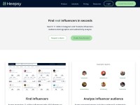 Desktop screenshot for heepsy.com