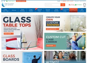 How fabglassandmirror.com looks like on a tablet such as an iPad.