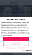 How fabiosa.com looks like on a mobile device such as an iPhone.