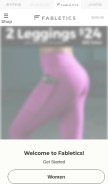 How fabletics.com looks like on a mobile device such as an iPhone.