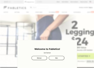 How fabletics.com looks like on a tablet such as an iPad.