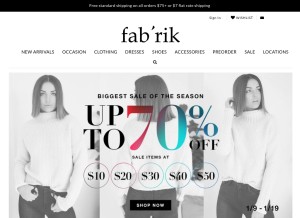 How fabrikstyle.com looks like on a tablet such as an iPad.