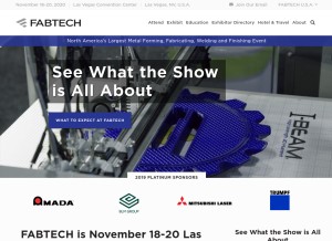 How fabtechexpo.com looks like on a tablet such as an iPad.