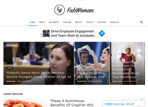 How fabwoman.ng looks like on a tablet such as an iPad.