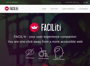 How facil-iti.com looks like on a tablet such as an iPad.