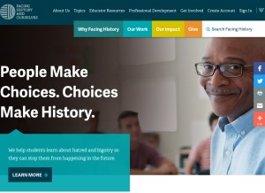 How facinghistory.org looks like on a tablet such as an iPad.