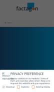 How factagon.eu looks like on a mobile device such as an iPhone.