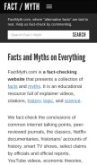 How factmyth.com looks like on a mobile device such as an iPhone.