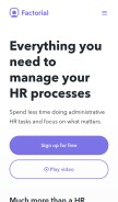 How factorialhr.com looks like on a mobile device such as an iPhone.