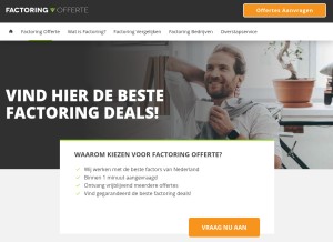How factoring-offerte.nl looks like on a tablet such as an iPad.