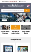 How factoryoutletstore.com looks like on a mobile device such as an iPhone.