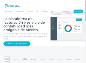 How facturama.mx looks like on a tablet such as an iPad.