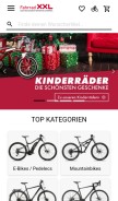 How fahrrad-xxl.de looks like on a mobile device such as an iPhone.