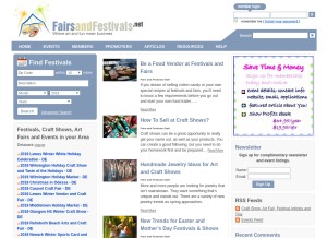 How fairsandfestivals.net looks like on a tablet such as an iPad.