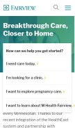 How fairview.org looks like on a mobile device such as an iPhone.