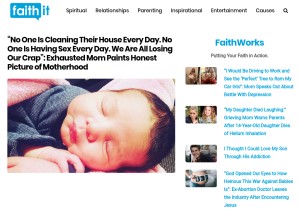 How faithit.com looks like on a tablet such as an iPad.