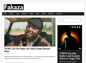 How fakaza2018.com looks like on a tablet such as an iPad.