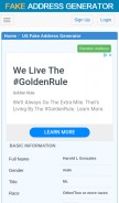 How fakeaddressgenerator.com looks like on a mobile device such as an iPhone.